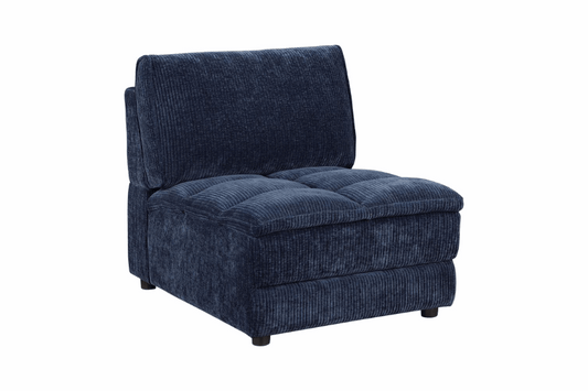 Atlantic Corduroy Upholstered Armless Chair Blue	 551821
