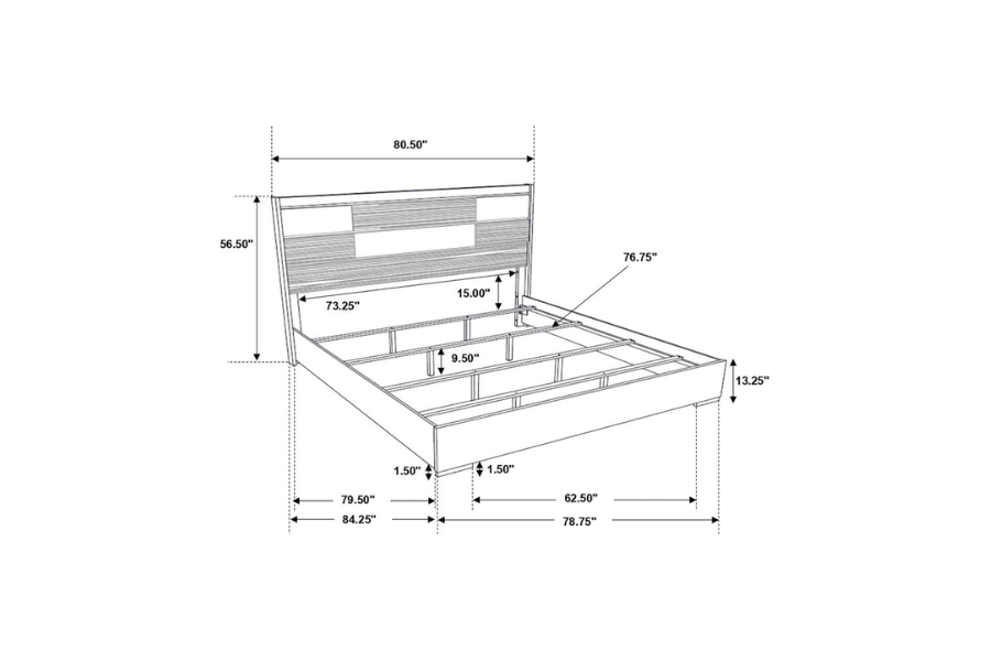 Juego de dormitorio de 4 piezas Eastern King de Blacktoft, color negro 207101KE-S4