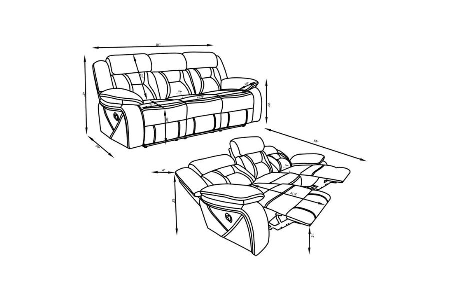 Higgins 3-piece Upholstered Motion Reclining Sofa Set Grey 602261-S3 Comming Soon