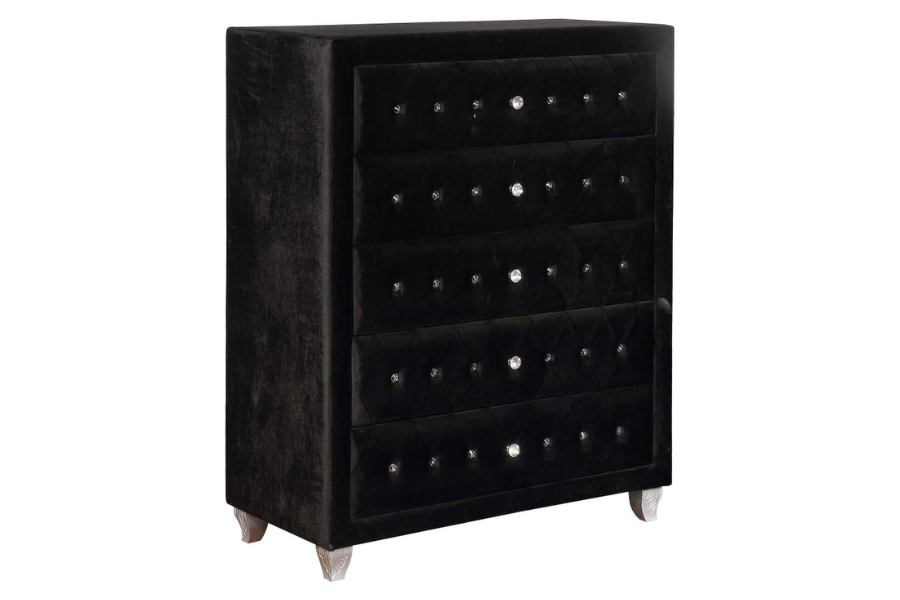 Juego de dormitorio Queen de 5 piezas Deanna, color negro, 206101Q-S5, disponible próximamente