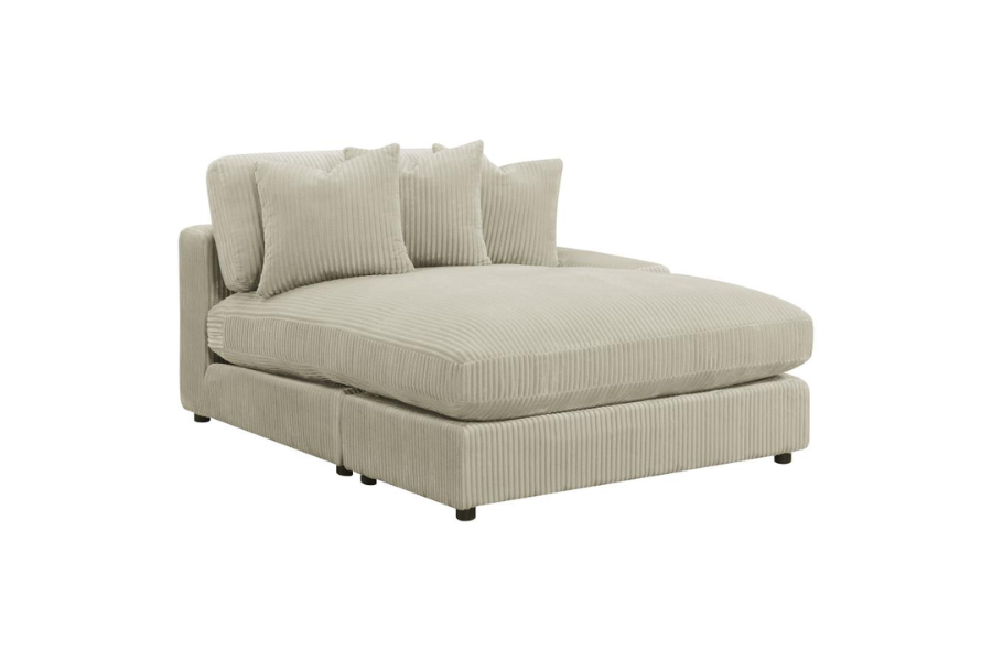 Sofá chaise longue reversible tapizado Blaine en color arena 509899-SET