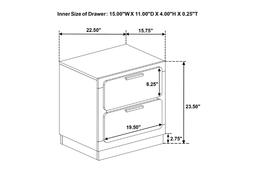 Juego de dormitorio Queen de 4 piezas Caraway blanco 224771Q-S4