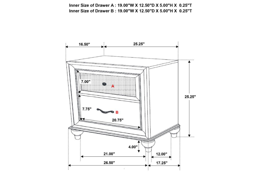 Juego de dormitorio California King de 5 piezas Barzini en blanco 300843KW-S5 Próximamente