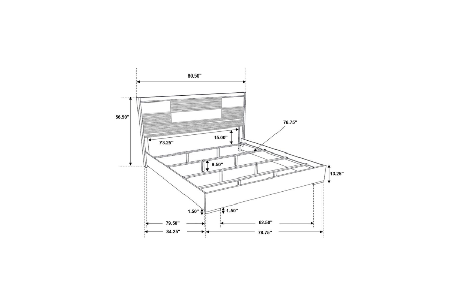 Juego de dormitorio de 5 piezas Eastern King de Blacktoft, color negro 207101KE-S5