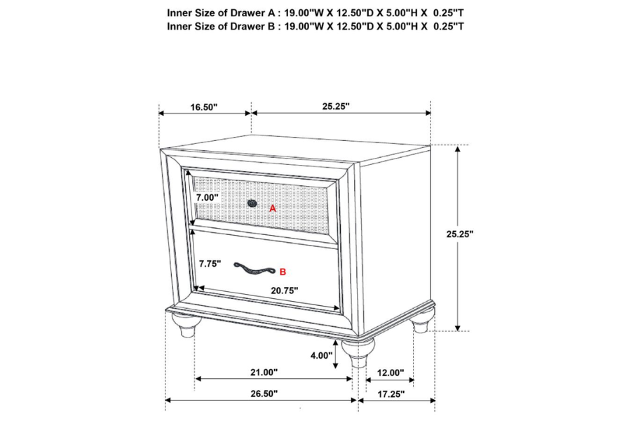 Juego de dormitorio Queen de 5 piezas Barzini blanco 300843Q-S5