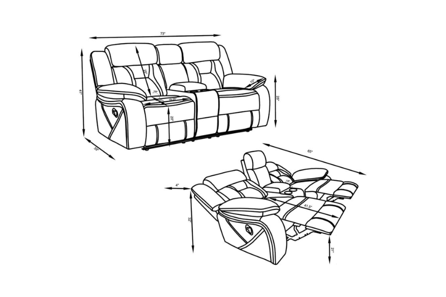 Higgins 3-piece Upholstered Motion Reclining Sofa Set Grey 602261-S3 Comming Soon