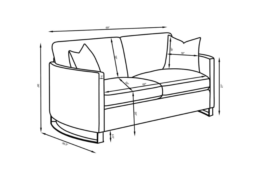 Corliss 3-piece Upholstered Arched Arm Sofa Set Beige 508821-S3