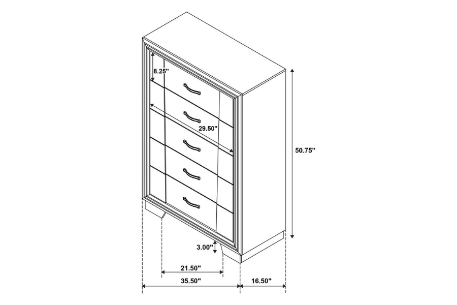 Juego de dormitorio de 5 piezas Janine Queen gris 223551Q-S5 Próximamente