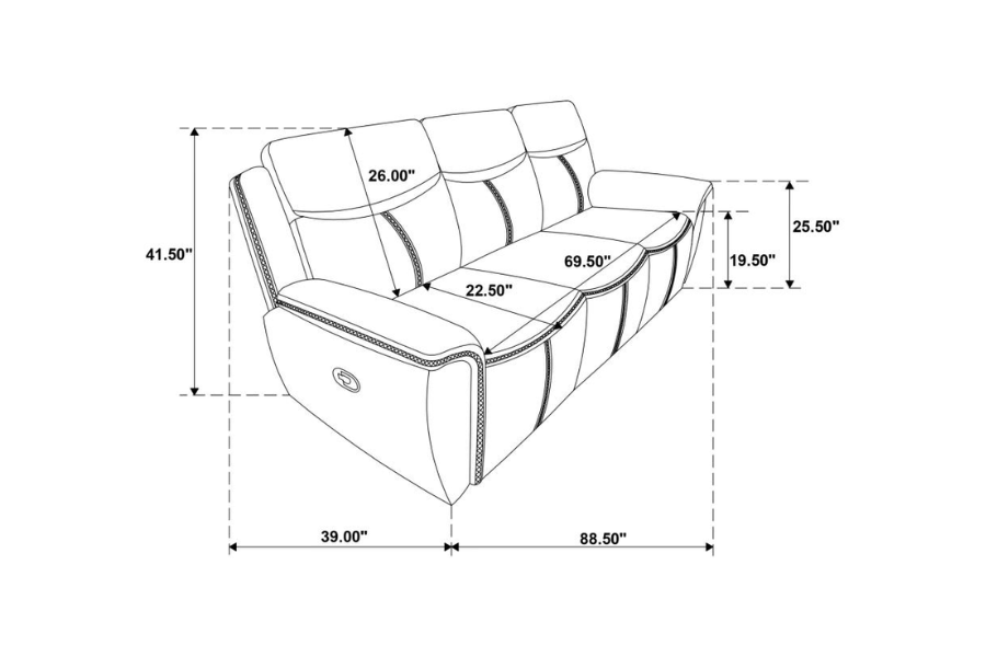 Conjunto de sofá reclinable tapizado de 3 piezas Sloane azul 610271-S3
