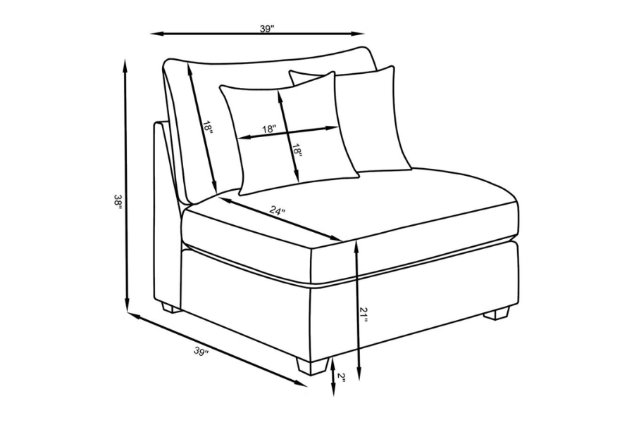 Cambria 6-piece Upholstered Modular Sectional Sofa Grey 551511-SET