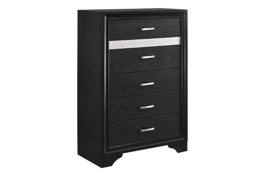 Juego de dormitorio de 5 piezas Miranda Eastern King en color negro 206360KE-S5 Próximamente