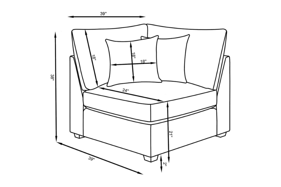 Cambria 6-piece Upholstered Modular Sectional Sofa Grey 551511-SET