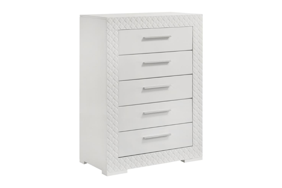 Juego de dormitorio Ives de 5 piezas Queen en blanco de alto brillo 224941Q-S5 Próximamente