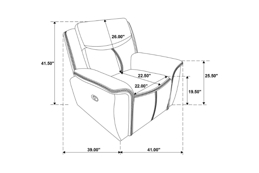 Conjunto de sofá reclinable tapizado de 3 piezas Sloane azul 610271-S3