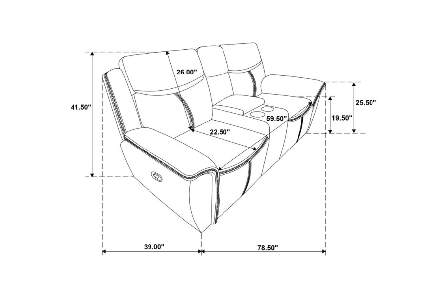 Conjunto de sofá reclinable tapizado de 2 piezas Sloane azul 610271-S2