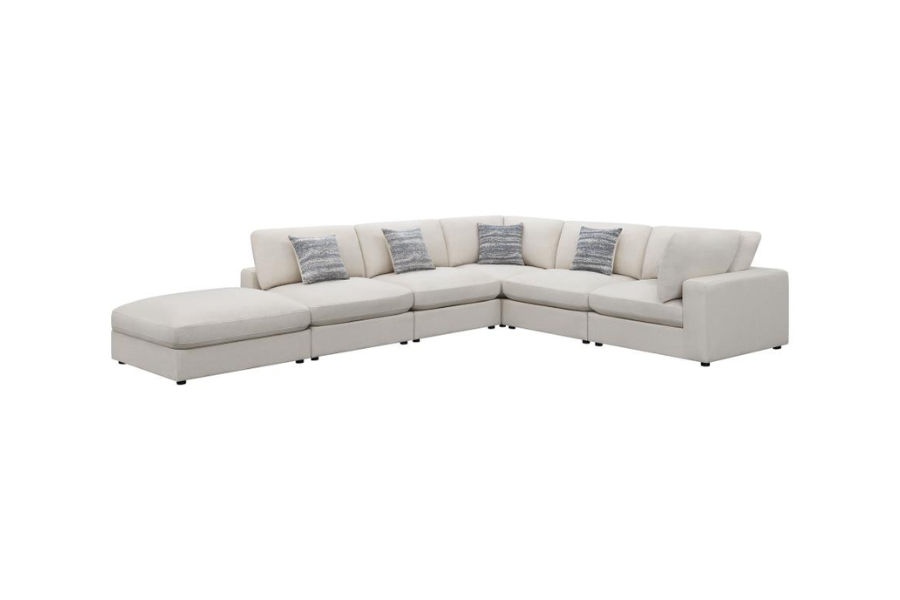 Serene 6-piece Upholstered Modular Sectional Sofa Beige 551321-SET