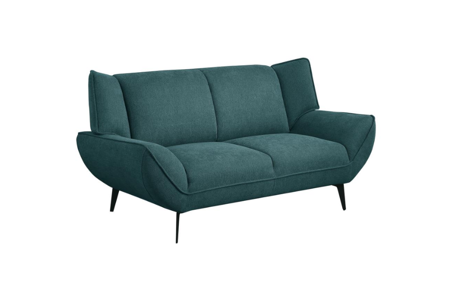 Acton Upholstered Flared Arm Loveseat Teal Blue 511162