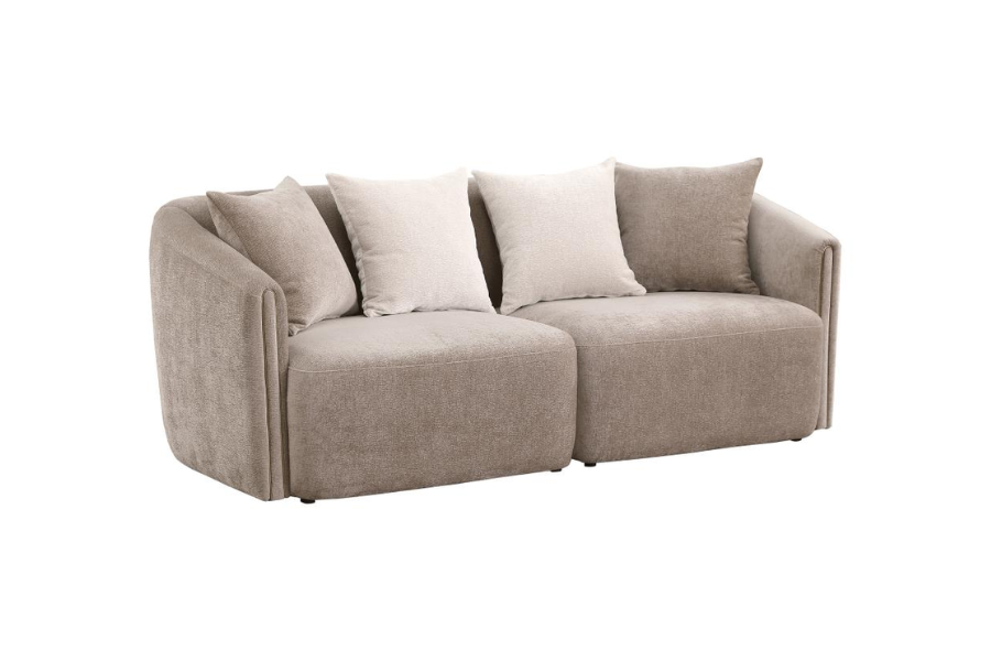 Townsend Chenille Upholstered Rolled Arm Sofa Latte 504754 Comming Soon