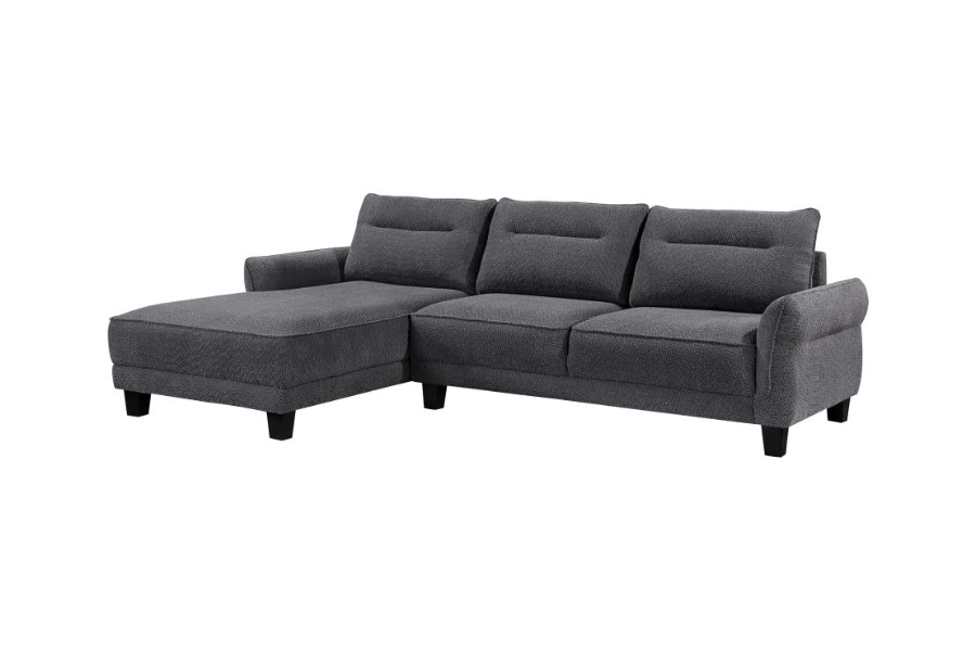Caspian Upholstered Curved Arm Chaise Sectional Sofa 509540