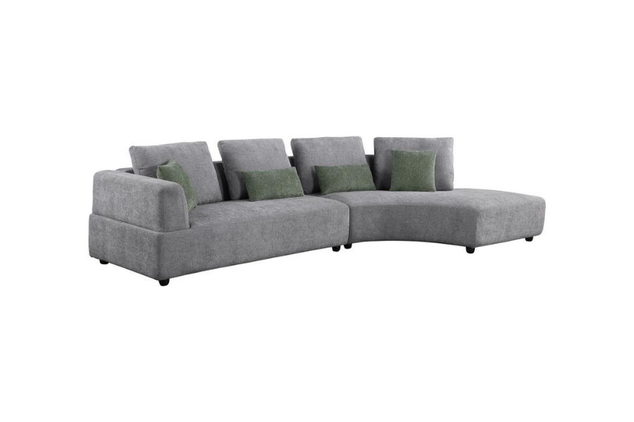 Toscano 134-inch Upholstered Sectional Sofa Grey 504075