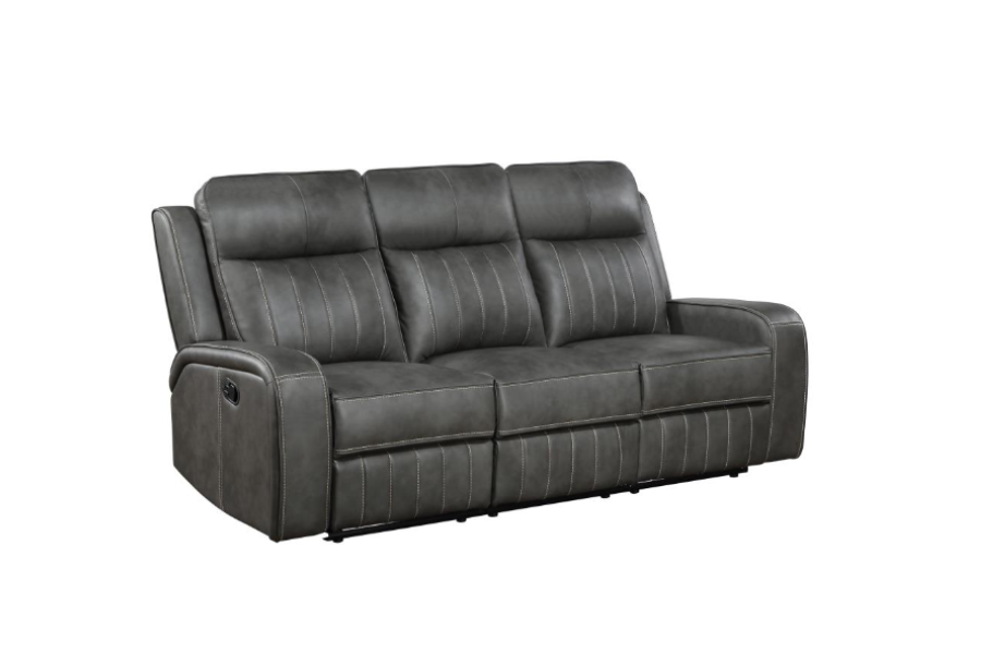 Raelynn Upholstered Track Arm Motion Sofa Grey 603191