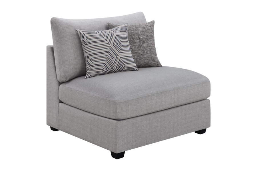 Cambria Upholstered Armless Chair Grey 551511