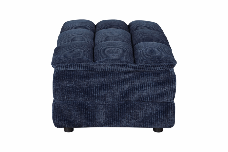 Atlantic Corduroy Upholstered Rectangular Ottoman Blue 551823