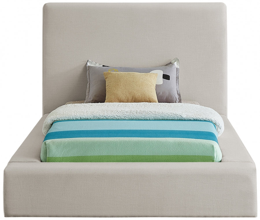 Cama de tela texturizada Devin Linen SKU: DevinBeige-T