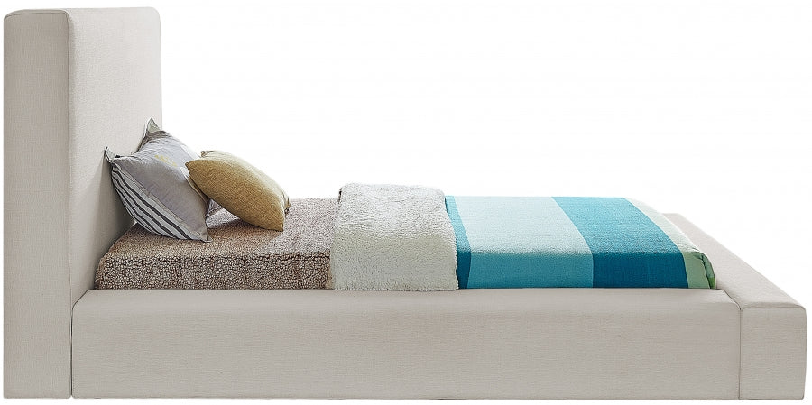 Cama de tela texturizada Devin Linen SKU: DevinBeige-T