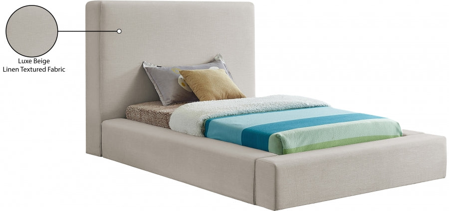Cama de tela texturizada Devin Linen SKU: DevinBeige-T