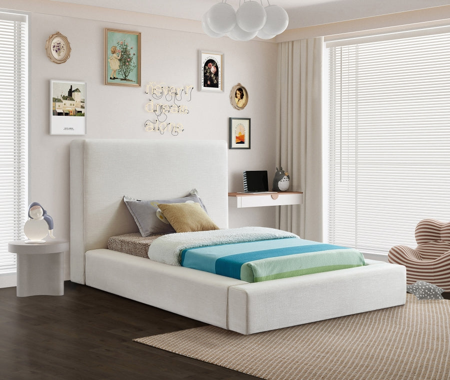 Cama de tela texturizada Devin Linen SKU: DevinBeige-T