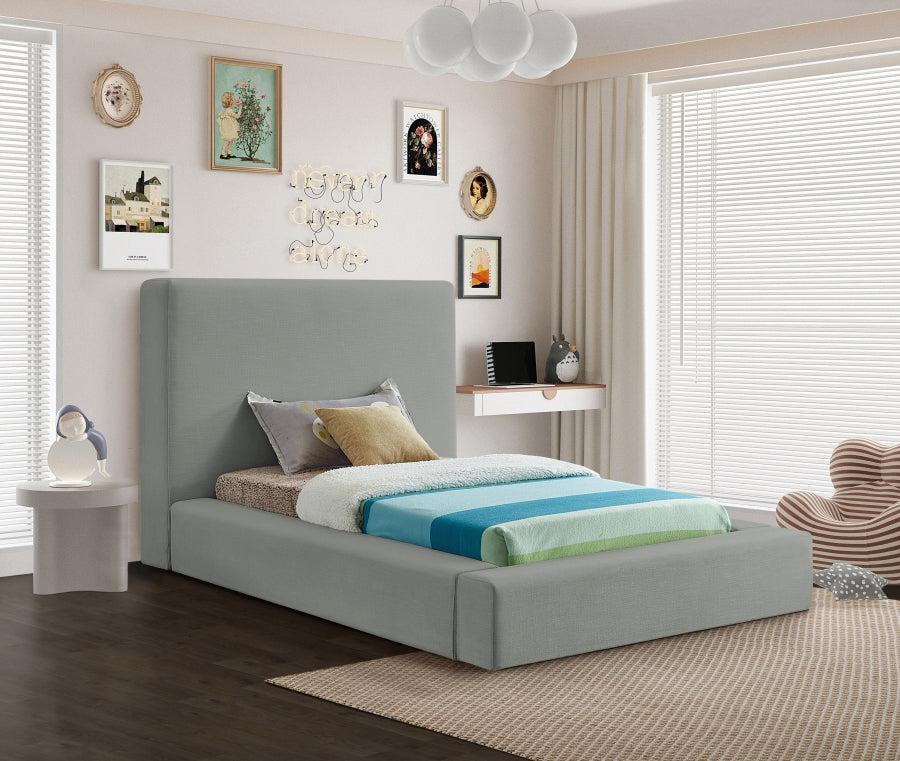 Cama de tela texturizada Devin Linen SKU: DevinBeige-T