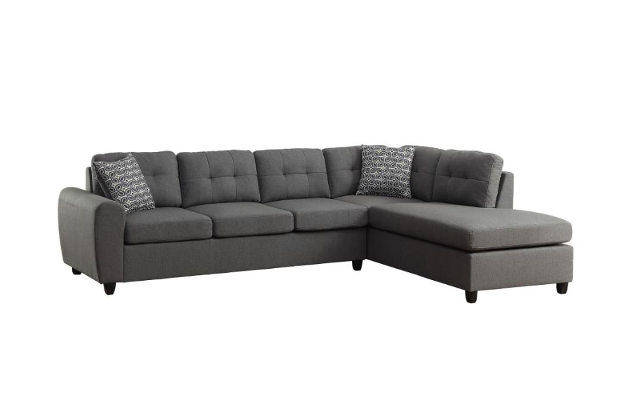 Stonenesse Sectional Sofa with Storage Ottoman Set Grey 500413-S2
