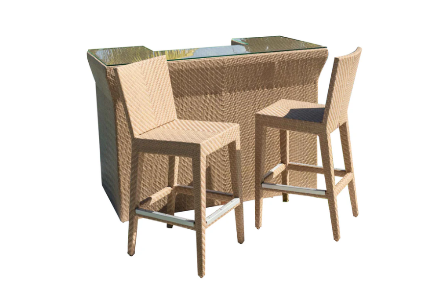 Panama Jack Austin 3-Piece Bar Set with Glass PJO-3801-NAT-BC-3PC