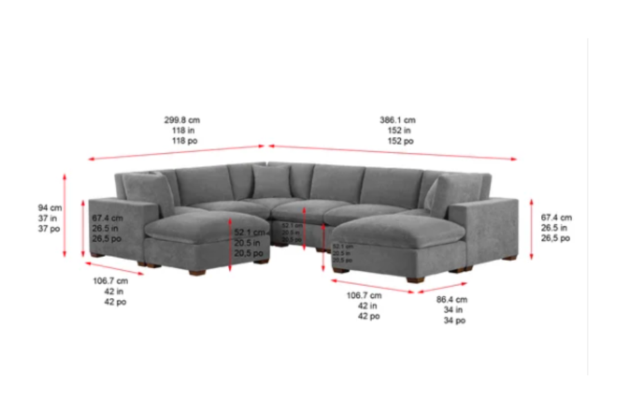 Thomasville Lowell 6 - piece Modular Sectional Floor model Floor Model