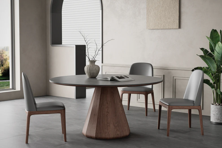 SABRINA | WHITE-GOLD MARBLED CERAMIC TABLE CB-7605-53