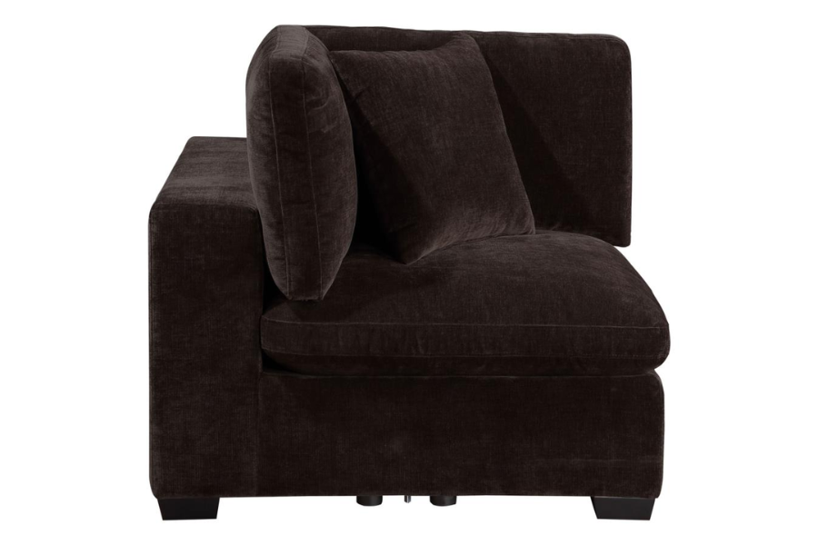 Silla de esquina tapizada Lakeview en color chocolate oscuro 551465