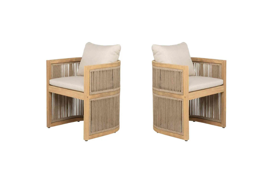 Panama Jack Cabo Set of 2 Barrel Dining Armchairs PJO-4401-NAT-BC