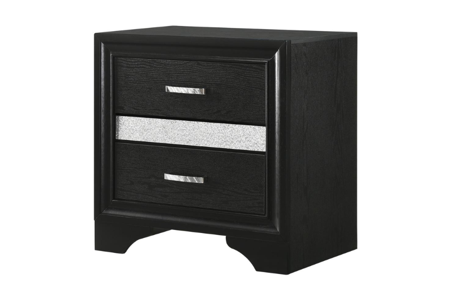 Miranda 2-drawer Nightstand Black 206362
