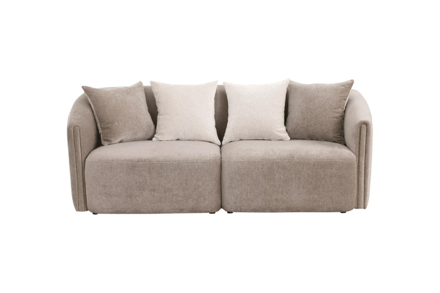 Townsend Chenille Upholstered Rolled Arm Sofa Latte 504754 Comming Soon
