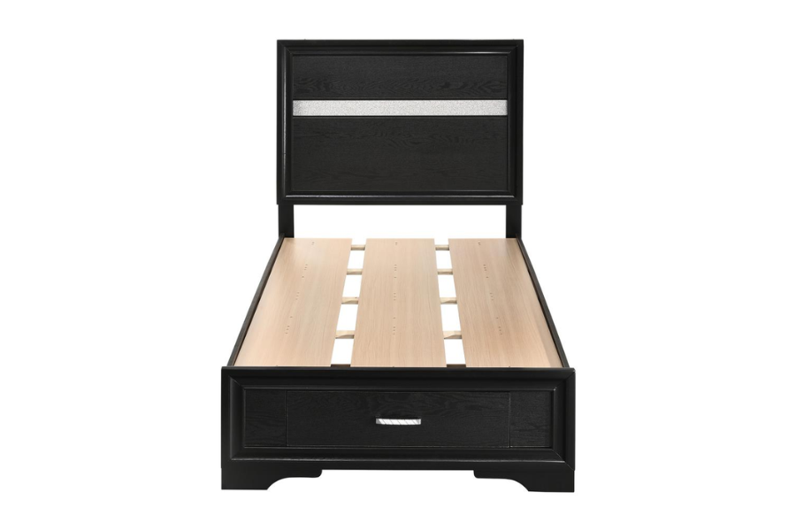 Juego de dormitorio de 5 piezas Miranda Twin en color negro 206361T-S5