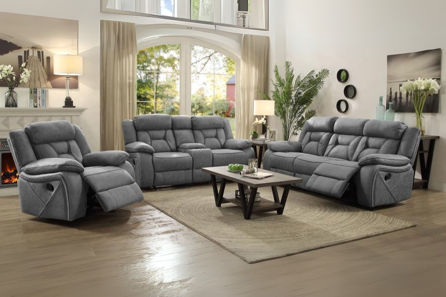Higgins 3-piece Upholstered Motion Reclining Sofa Set Grey 602261-S3 Comming Soon