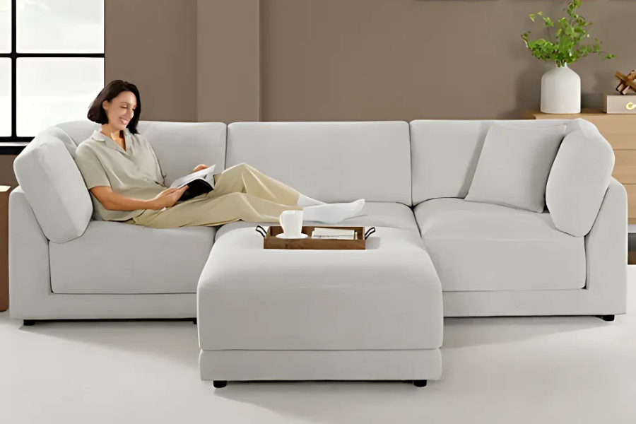 Dayna 4-piece Fabric Modular Sectional Flor Model