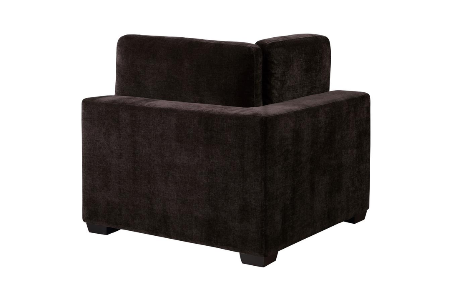 Silla de esquina tapizada Lakeview en color chocolate oscuro 551465
