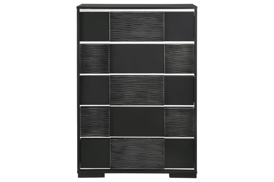 Blacktoft 5-drawer Bedroom Chest Black 207105 Comming Soon