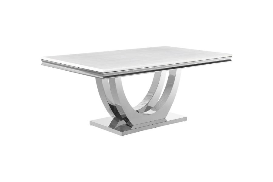 Kerwin 5-piece Rectangular Dining Table Set Grey and Chrome 111101-S5G