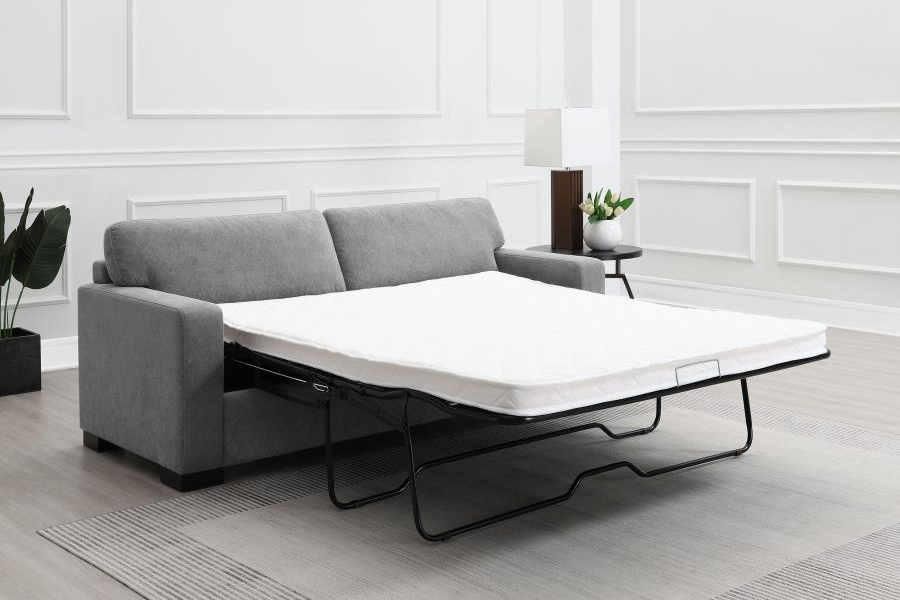 Simpson Upholstered Sofa Sleeper with Queen Mattress Grey 360050