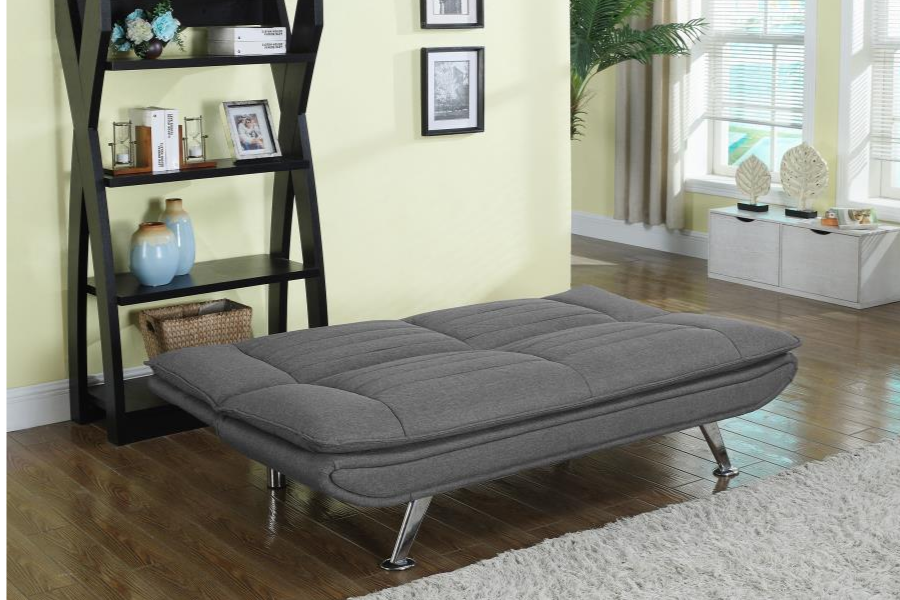 Sofá cama convertible con mechones tapizados Julian, gris, 503966, disponible próximamente
