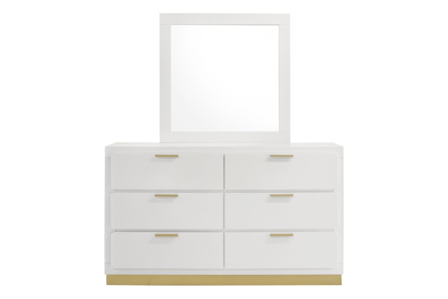 Caraway 6-drawer Dresser with Mirror White 224773M