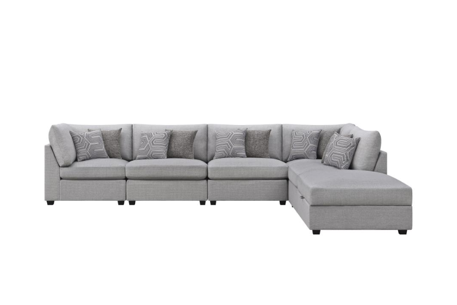 Cambria 6-piece Upholstered Modular Sectional Sofa Grey 551511-SET